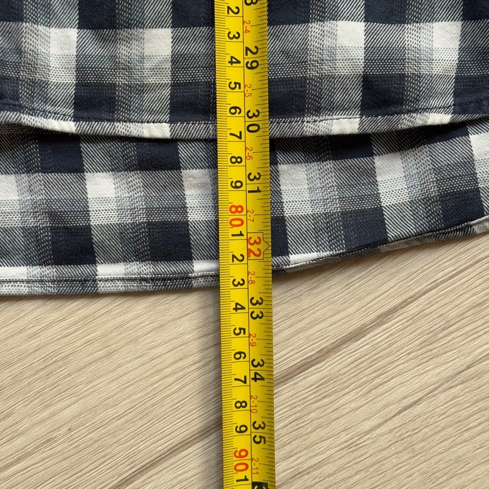 Carhartt Mens 2XL Relaxed‎ Fit Plaid Button Down Shirt Navy White Buffalo Check - Picture 9 of 10